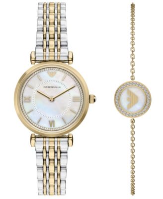 Women's Quartz Two-Hand Two-Tone Stainless Steel Watch, 32mm