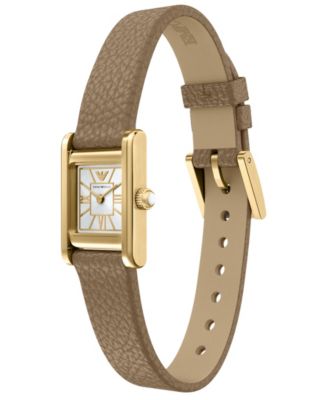 Women's Quartz Two-Hand Brown Leather Watch, 26mm