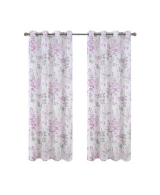 100% Polyester 140 GSM Aiden Printed Textured Grommet Curtain Panel.