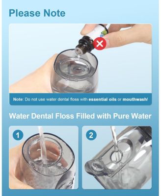 Water Flossers for Teeth Cleaning Upgraded 300ml (Black)