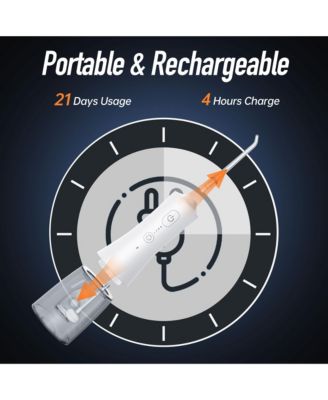 300ml Cordless Water Flosser with 4 Jet Tips, Portable Water, IPX7 Waterproof Rechargeable Oral Irrigator with 4 Modes for Home Travel