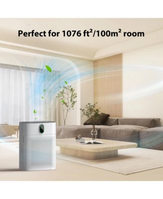 HEPA Air Purifier for Home Large Room up to 1076 Sq Ft with PM 2.5 Display Air Quality Sensor,  White