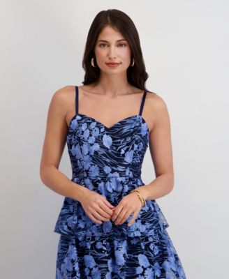 Women's Embroidered Mesh Sleeveless Maxi Dress