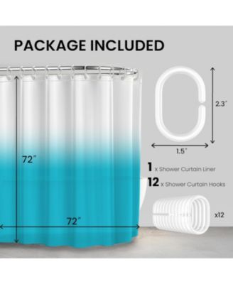 Shower Curtain Liner Waterproof Weighted with Magnets and Rings
