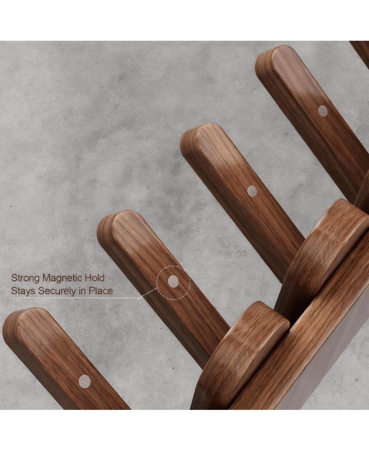 Yigii Solid Walnut 8-Hook Wall Rack: Piano Keys Design, Space-Saving, Easy Install