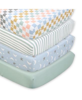 Celestial Multi 4-Pack Fitted Crib Sheets