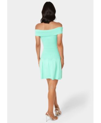 Women's Off the Shoulder Fit and Flare Mini Dress