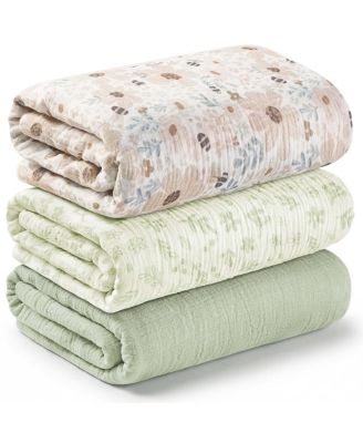 3-Pack Lyra Muslin Swaddle Blankets for Newborns, Large Cotton Nursery Baby Blankets, Soft & Breathable