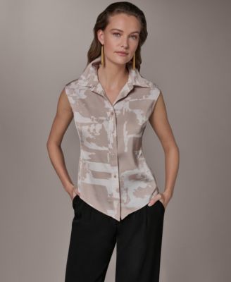 Petite Sleeveless Collared Top