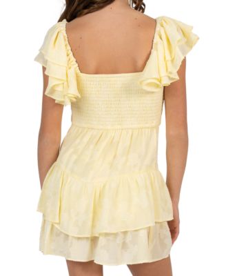 Girls' 7-16 Organza Flutter-Sleeve Sweetheart Dress