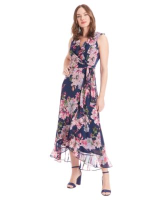 Women's Side Tie Ruffle Wrap V-Neck Dress