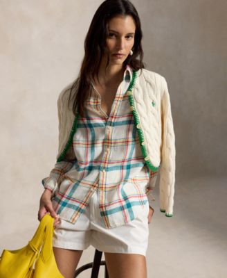 Women's Spread Collar Buttoned Placket Shirt