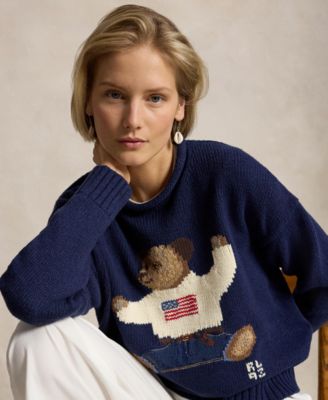 Women's Rolled Crewneck Long-Sleeve Sweater