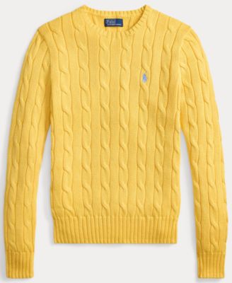 Women's Cable-Knit Cotton Crewneck Sweater