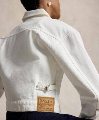 Women's Spread Collar Long-Sleeve Trucker Denim Jacket