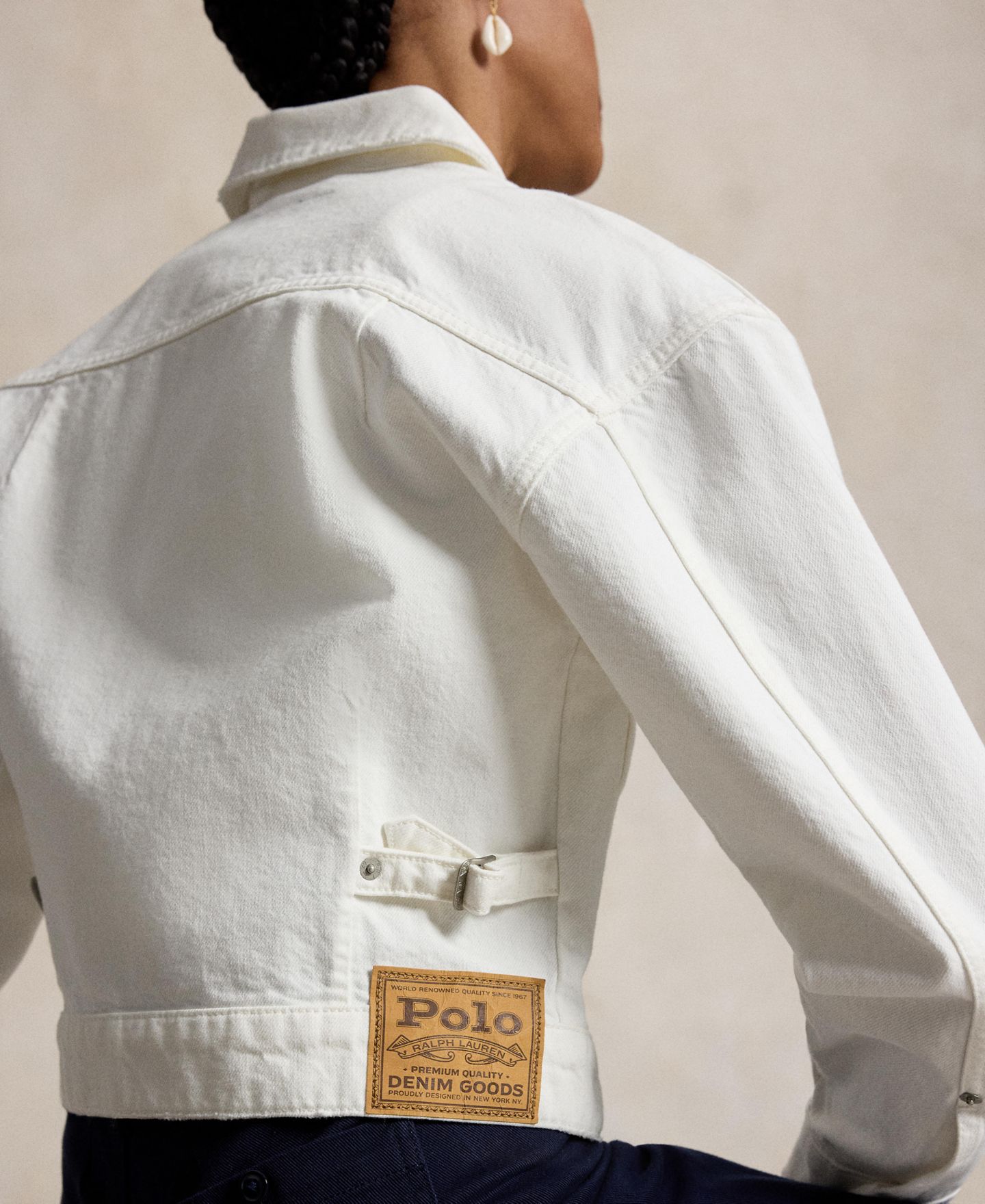 Женская куртка Polo Ralph Lauren Spread Collar Long-Sleeve Trucker Denim Jacket, цвет: Варёный — фото 6