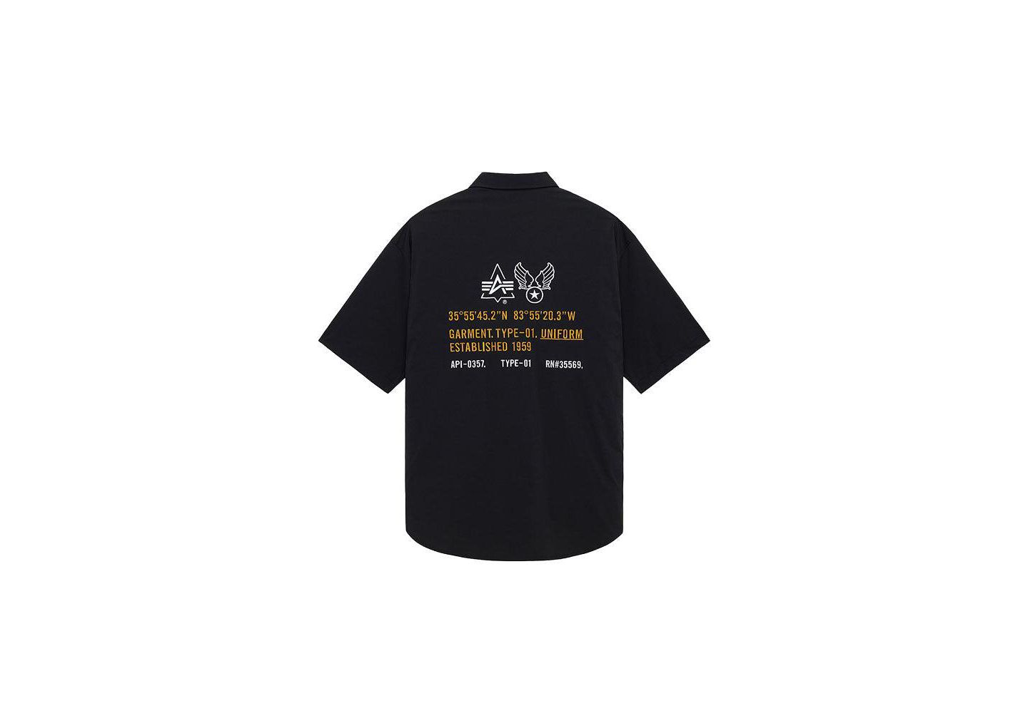 Мужская рубашка Alpha Industries SS Fatigue Relaxed Deco, цвет: Чёрный — фото 3