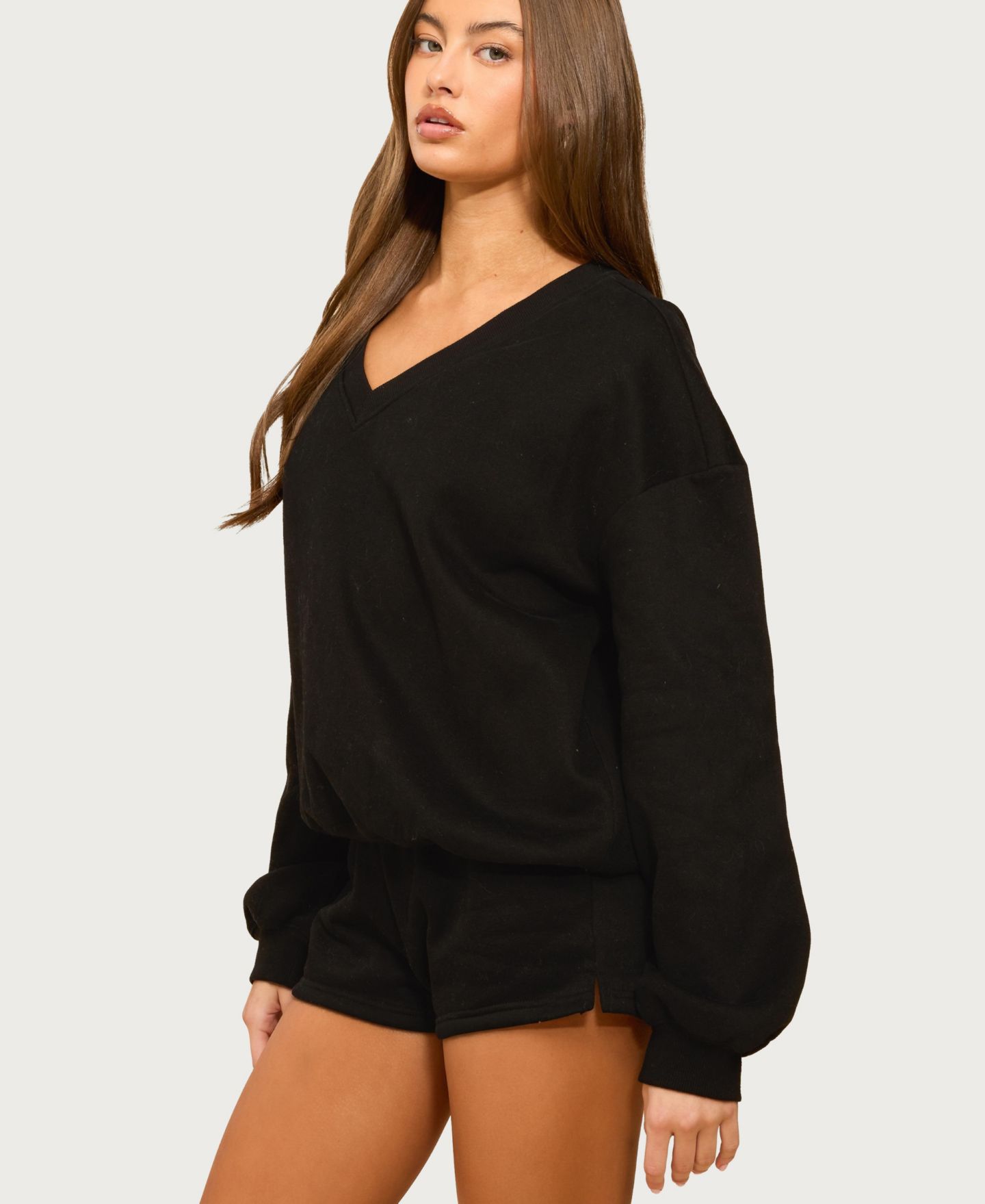 Женская толстовка Edikted Bronte V Neck, цвет: Чёрный — фото 4