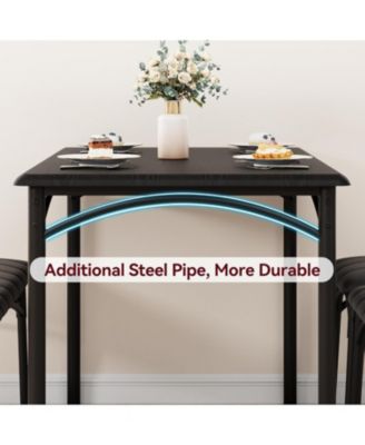 Kitchen Table and Chairs for 4 Rectangular Dining Set with Upholstered Chairs Perfect for Small Spaces