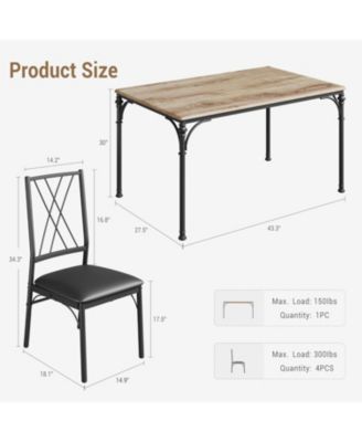 Dining Table Set for 4 Kitchen Table Set with Upholstered Bench Dining Room Table Set for 4-6 with Cozy Cushion 3 Piece Dining Table Set