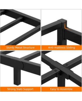 Bed Frame,Metal Platform Bed Frame with Steel Slats Support,6 Inch Tall,Mattress Foundation,Easy Assembly,No Box Spring