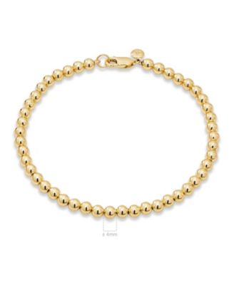 4mm Beaded Ball Chain Bracelet in Sterling Silver, Medium 7.5