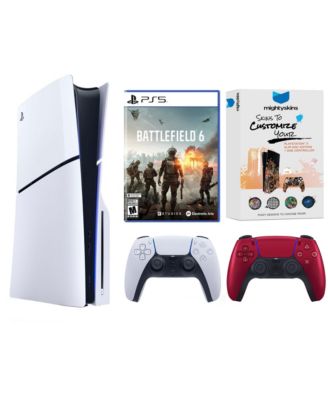 PlayStation 5 Slim Disc Bundle with Battlefield 6, MightySkins Code and Extra Controller