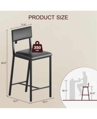 Dining Chairs Set of 2 Upholstered PU Dining Chairs Curved Backrest Modern Dining Room Chairs Kitchen Chairs with 26IN Metal Legs and Sturdy