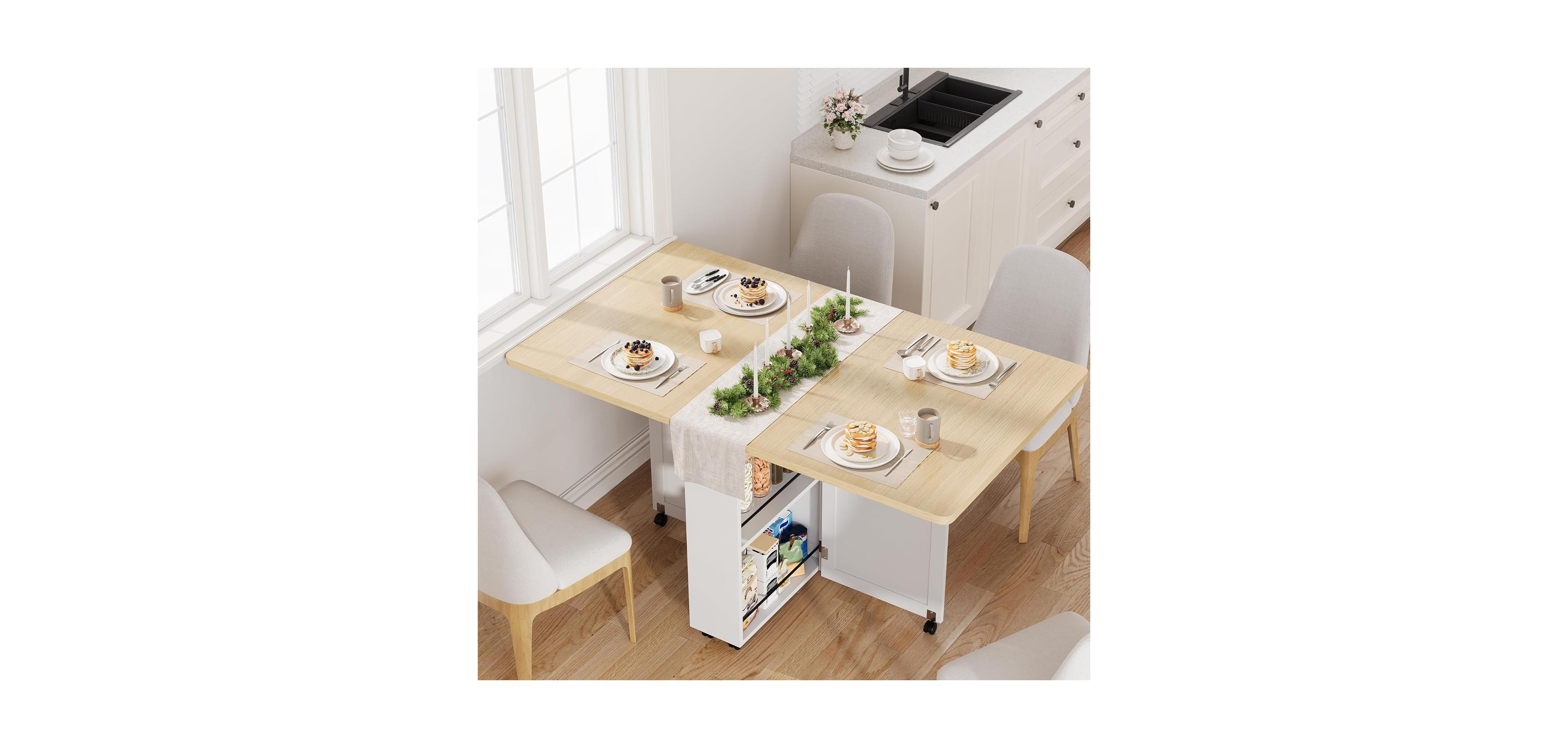 gaomon Space Saving Folding Dining Table with Storage