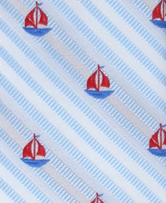 Baby Boys' Harbor Sailboat Stripe Pre-Tied Zipper Tie