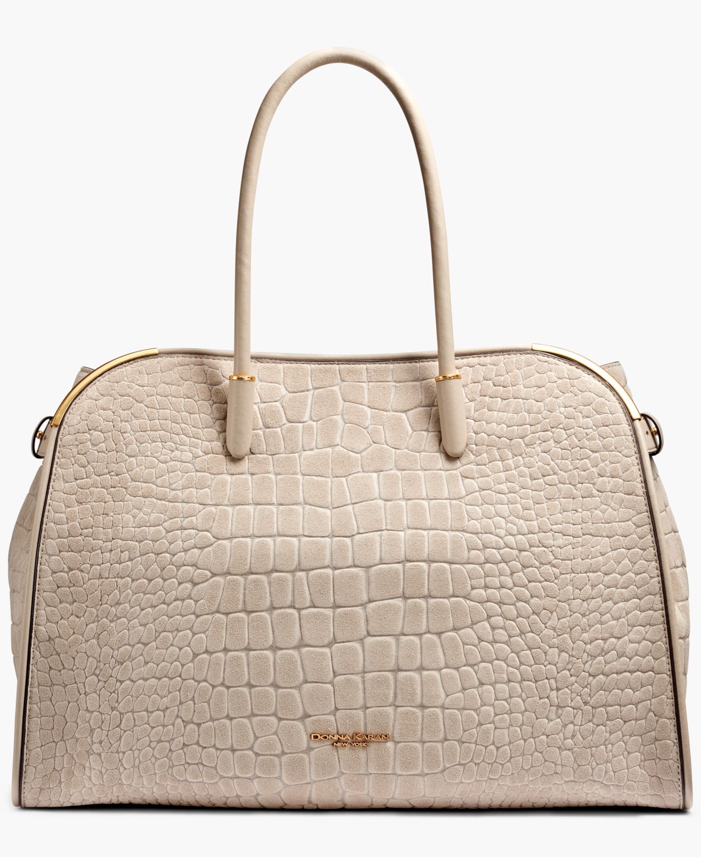 Женская сумка Donna Karan New York Satin Suede Croco Tote, цвет: Moth — фото 1