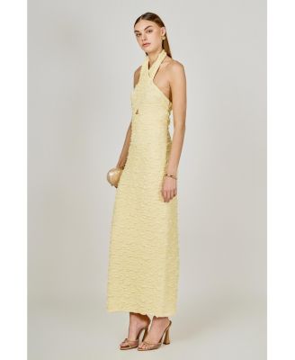 Women's Strechy Halter Neck Midi Dress