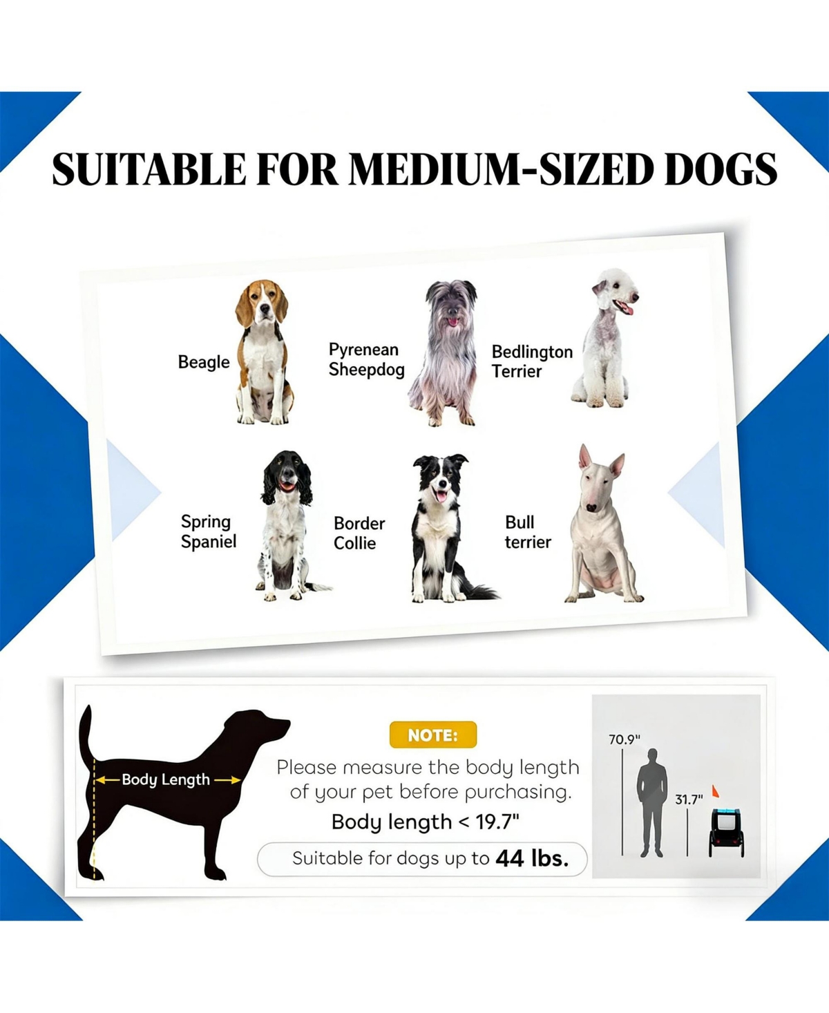 Aostirmotor Pet Bike Trailer Carrier for Dogs & Small Animals, Collapsible Stroller Bicycle Attachment