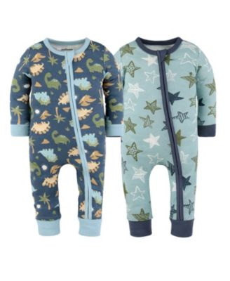 Baby Boys Dino Star Cotton Footless Pajamas for Boys, 2 Pack