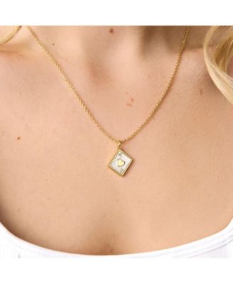 Ace of Hearts Pendant Necklace in 14k Gold Finish