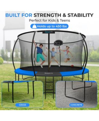 “Outdoor Trampoline with Enclosure Net & Ladder, Heavy Duty Trampoline for Kids & Adults (8–14 FT)”