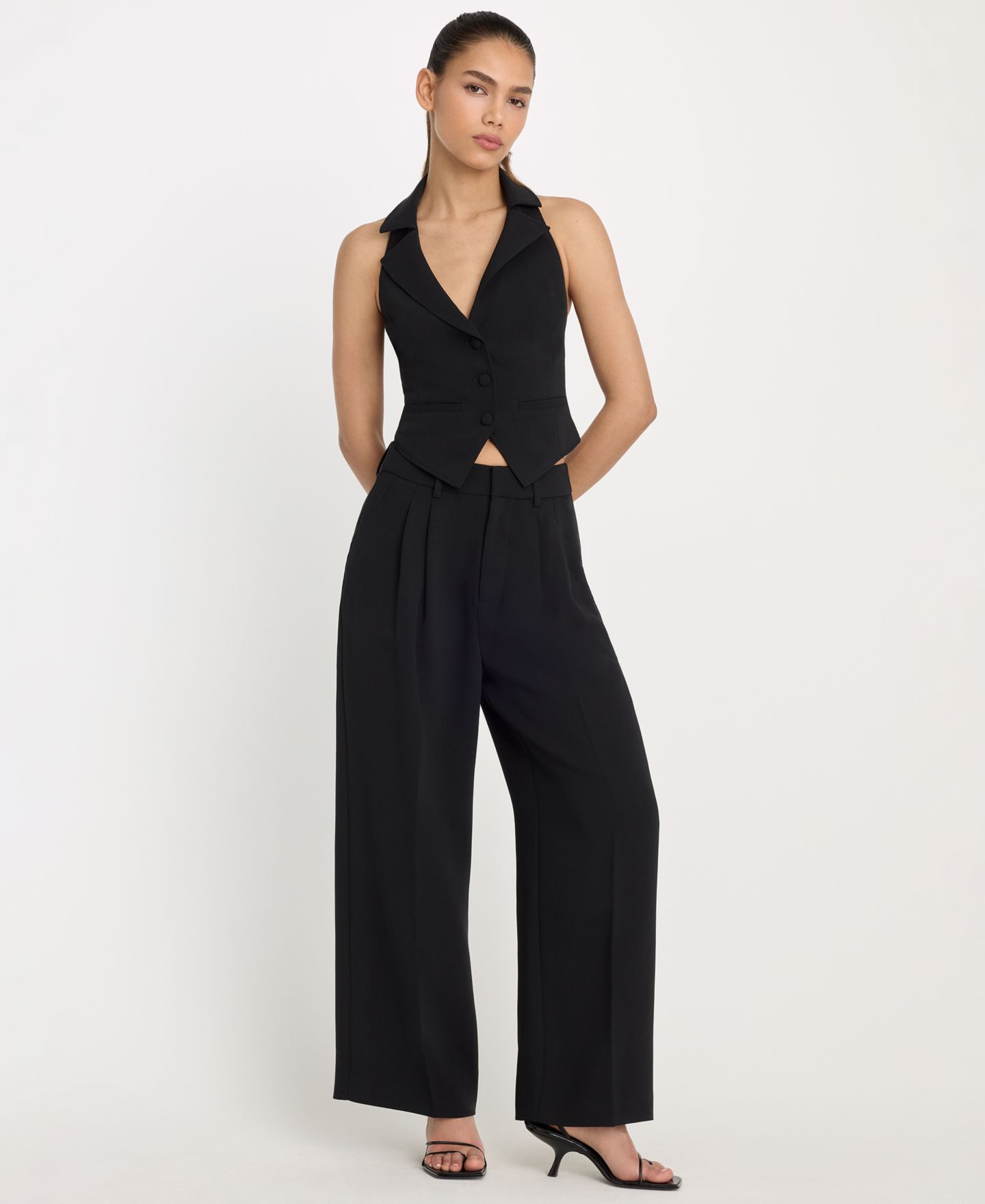 Женский жилет Good American Halter Neck, Regular & Plus Size, цвет: Чёрный — фото 2