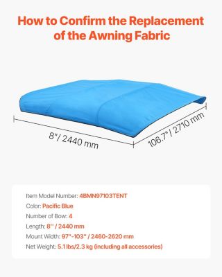 4 Bow Boat Bimini Top, 600D Polyester Waterproof Sun Protection Canopy with Storage Bag