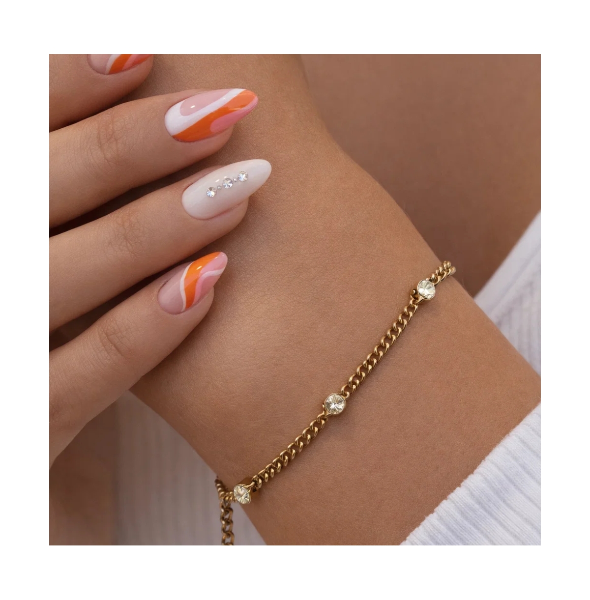 Dloria Women's Seraphina Bezel Link Bracelet