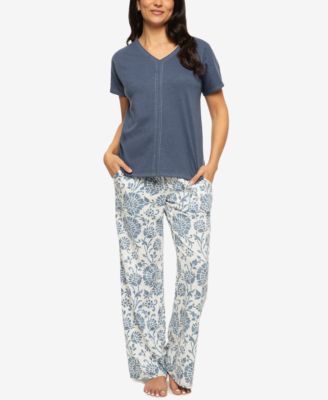 Women's Josephine V-Neck T-Shirt and Pants Pajama Set Style 900870