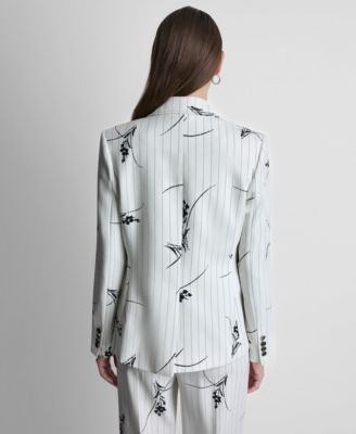 Women's Pinstripe Single-Button Blazer