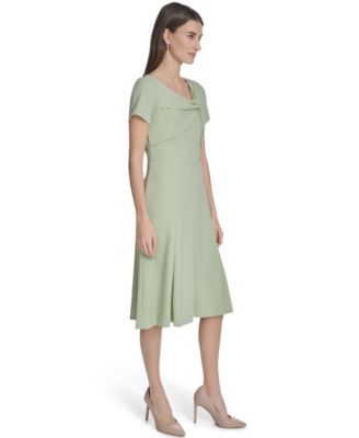 Women's Twist Neck Midi Dress