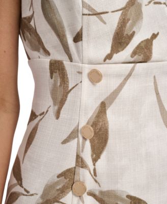 Women's V-Neck Printed Midi Dress