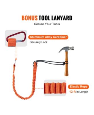 “1/2'' x 12' Steel Core Arborist Flipline with Snap Hook, Carabiner & Tool Lanyard—Durable Tree Climbing Flip Line.”