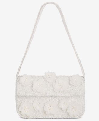 Beaded 3D Flower Shoulder Bag