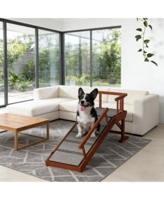 Solid Wood Dog Ramp for Bed & Couch,Brown