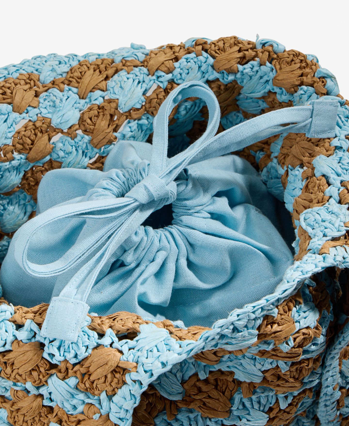Женская сумка Style & Co Drawstring Straw Handle Mini Tote, цвет: Аквамариновый — фото 7