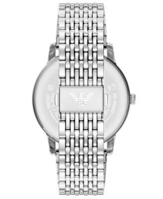 Men's Quartz Three-Hand Silver Stainless Steel Watch, 42mm