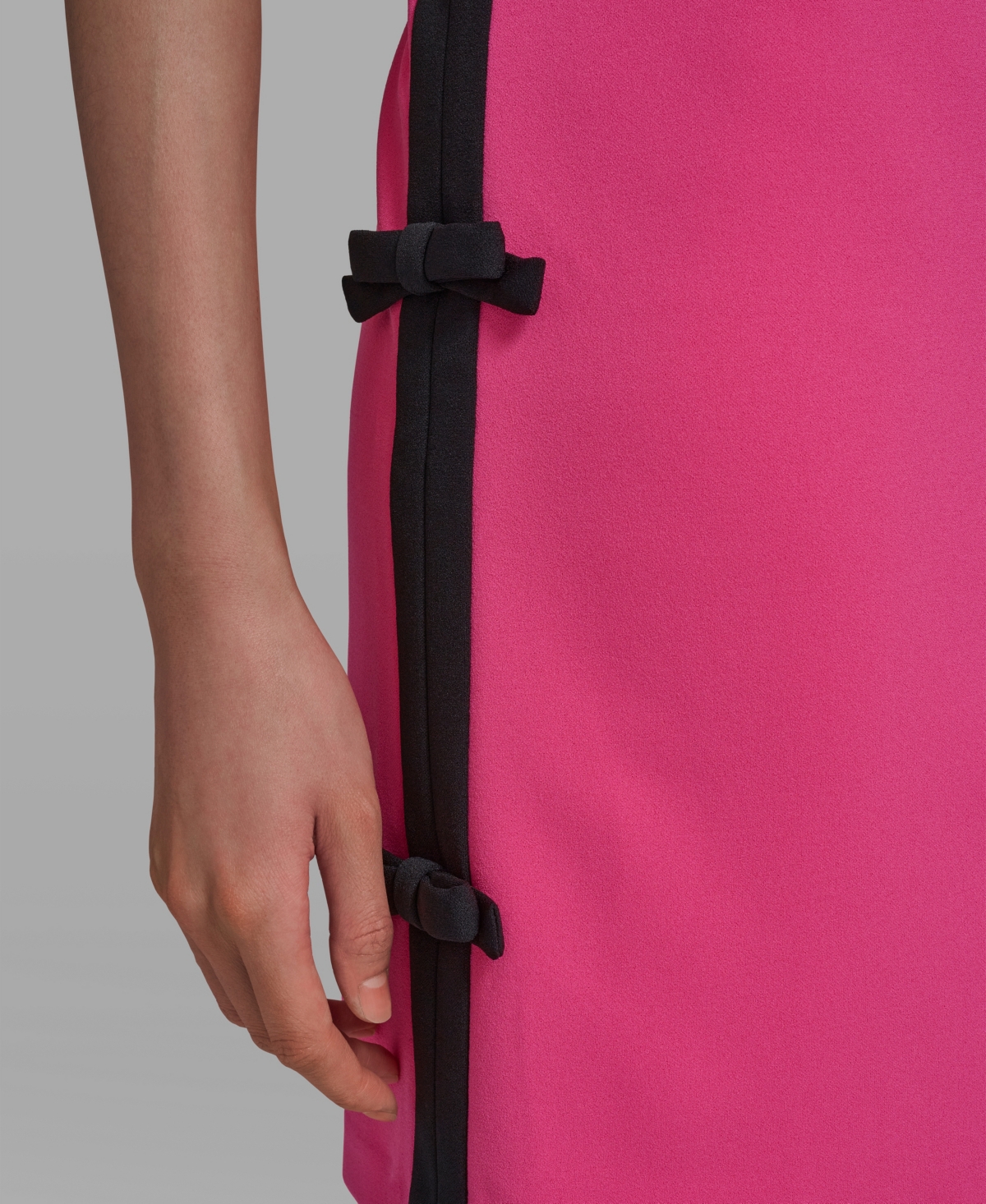 Karl Lagerfeld Paris Women's Bow Trim Scuba Crepe Sheath Dress