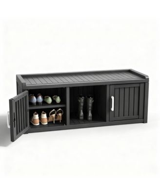 Waterproof UV-Resistant Shoe Storage Bench with Seat for Indoor/Outdoor Use
